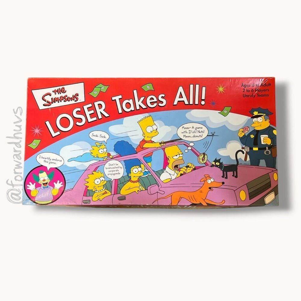 The Simpsons “Loser Takes All!” Board Game – Complete 2001 RoseArt Set